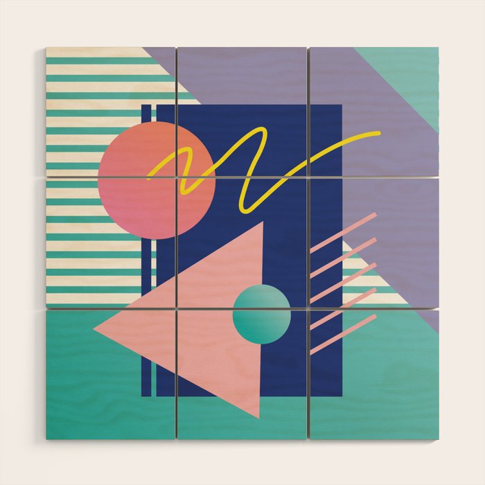 Memphis pattern 82 - 80s / 90s Retro Wood Wall Art Gallery Image 1