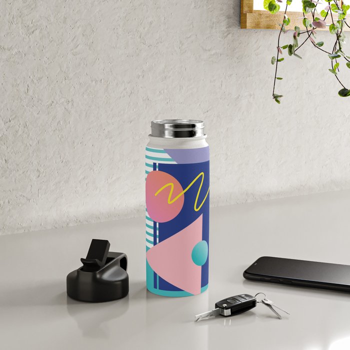 Memphis pattern 82 - 80s / 90s Retro Water Bottle Gallery Image 4