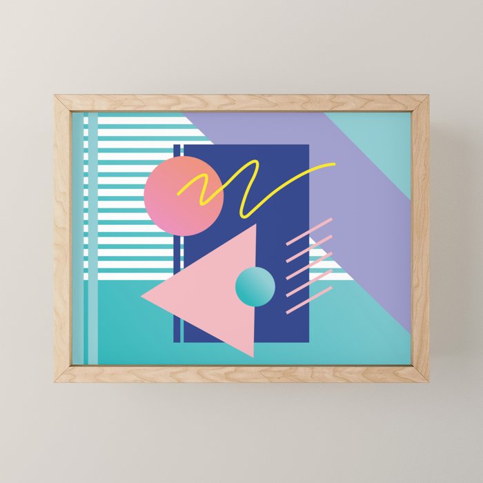 Memphis pattern 82 - 80s / 90s Retro Mini Art Print Gallery Image 1