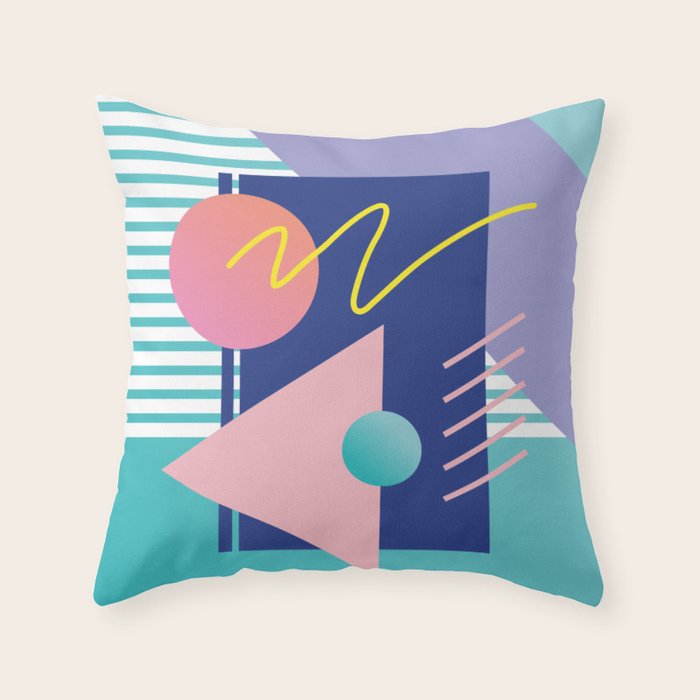 Memphis pattern 82 - 80s / 90s Retro Throw Pillow Gallery Image 6