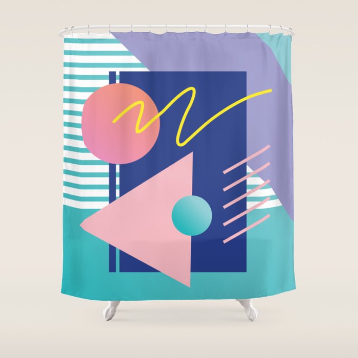 Memphis pattern 82 - 80s / 90s Retro Shower Curtain Gallery Image 1
