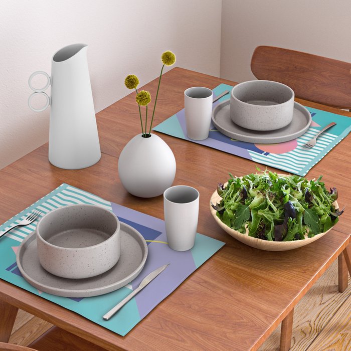 Memphis pattern 82 - 80s / 90s Retro Placemat Gallery Image 2
