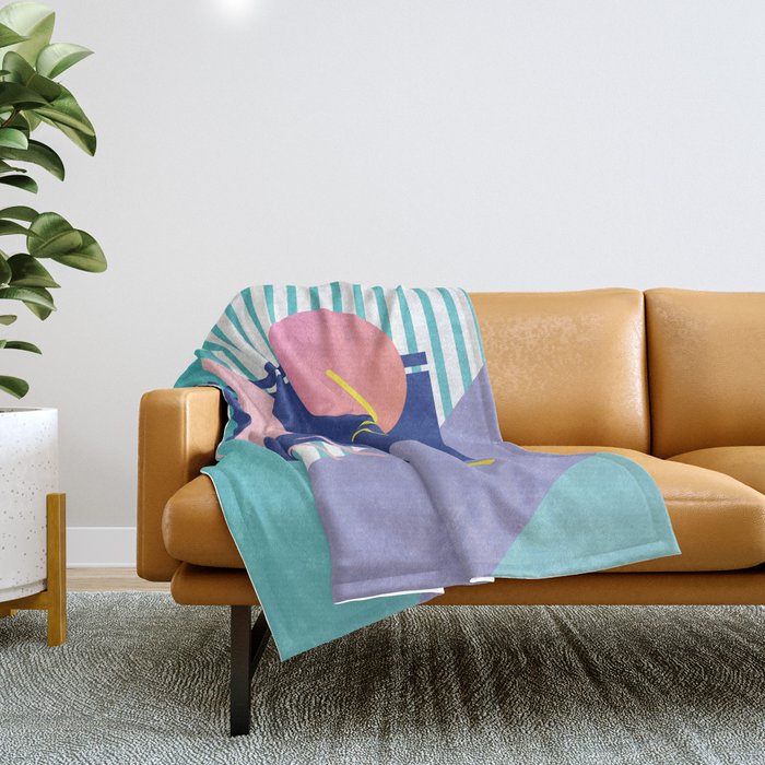 Memphis pattern 82 - 80s / 90s Retro Throw Blanket Gallery Image 1