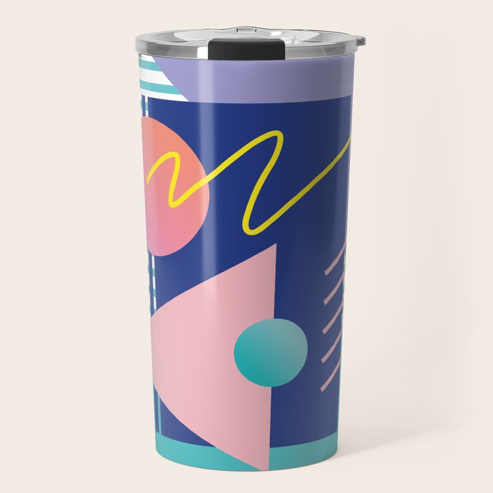 Memphis pattern 82 - 80s / 90s Retro Travel Mug Gallery Image 1