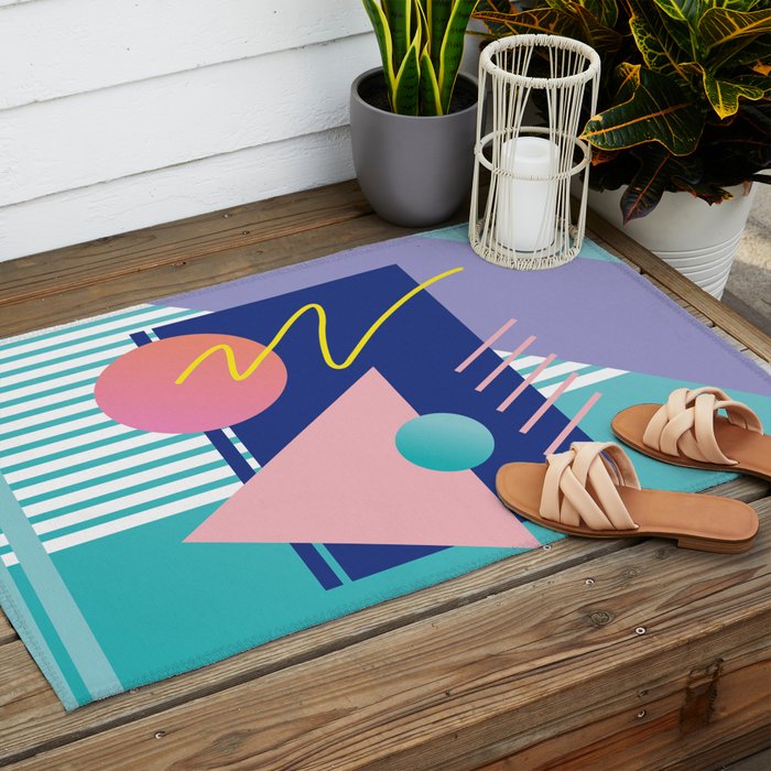 Memphis pattern 82 - 80s / 90s Retro Outdoor Rug Gallery Image 2