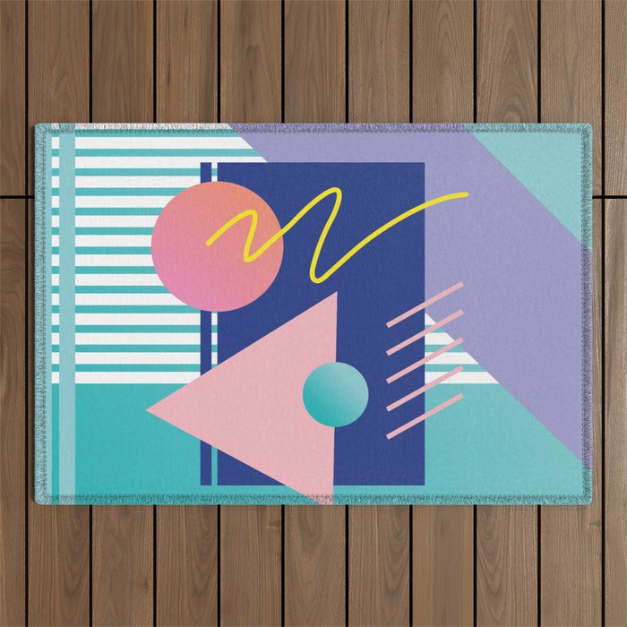 Memphis pattern 82 - 80s / 90s Retro Outdoor Rug Gallery Image 1