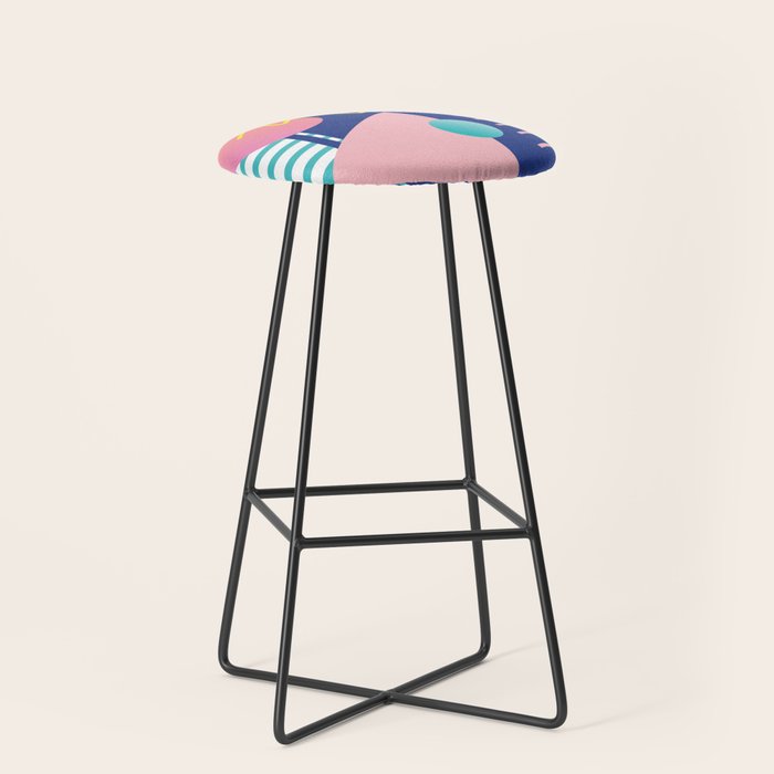 Memphis pattern 82 - 80s / 90s Retro Stool Gallery Image 1
