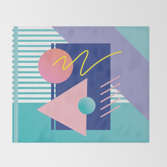 Memphis pattern 82 - 80s / 90s Retro Throw Blanket Gallery Image 2
