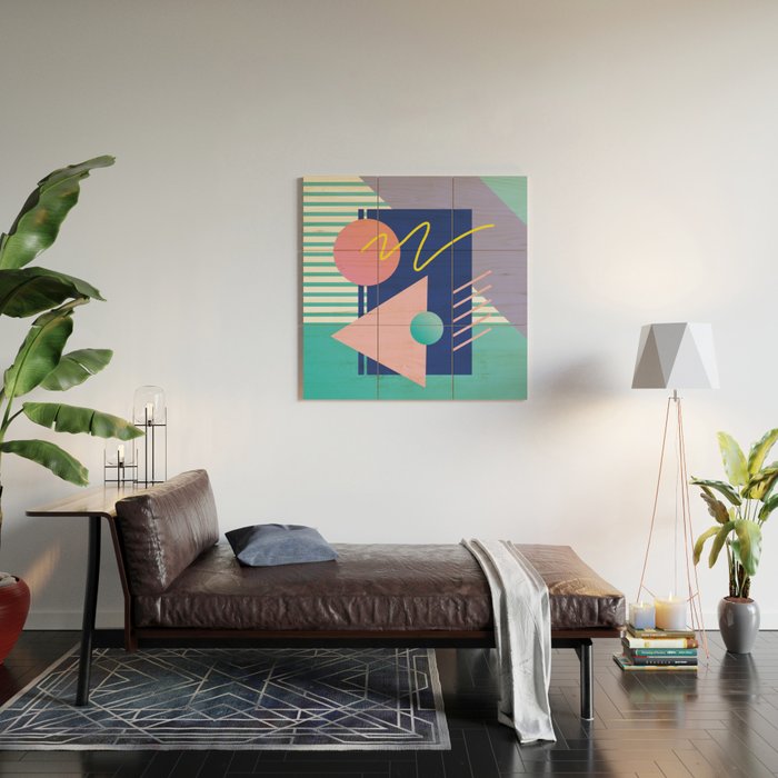Memphis pattern 82 - 80s / 90s Retro Wood Wall Art Gallery Image 2