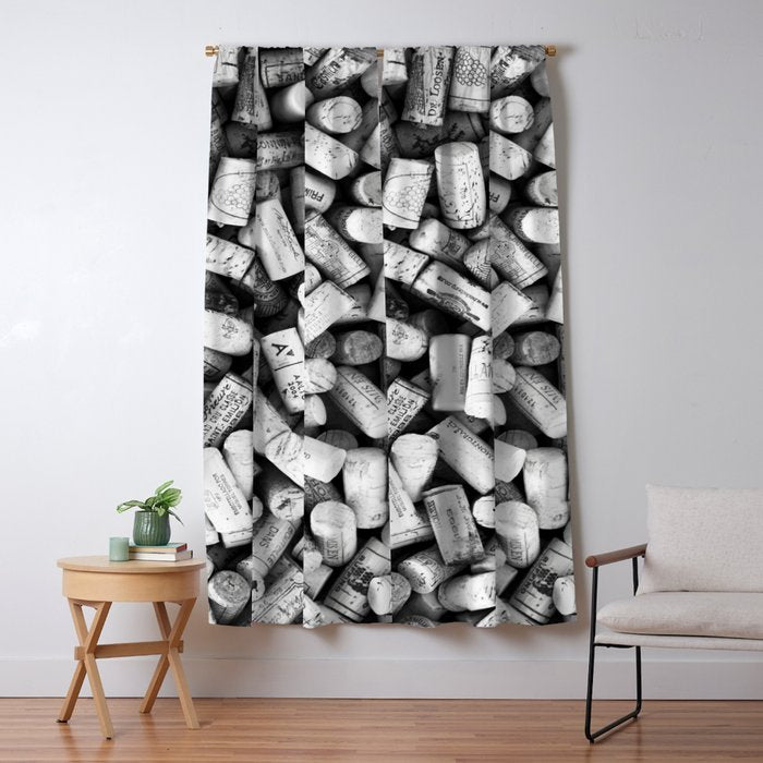 Something Nostalgic II Twist-off Wine Corks in Black And White #decor #society6 #buyart Window Curtain Gallery Image 5