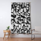 Something Nostalgic II Twist-off Wine Corks in Black And White #decor #society6 #buyart Window Curtain Gallery Image 5