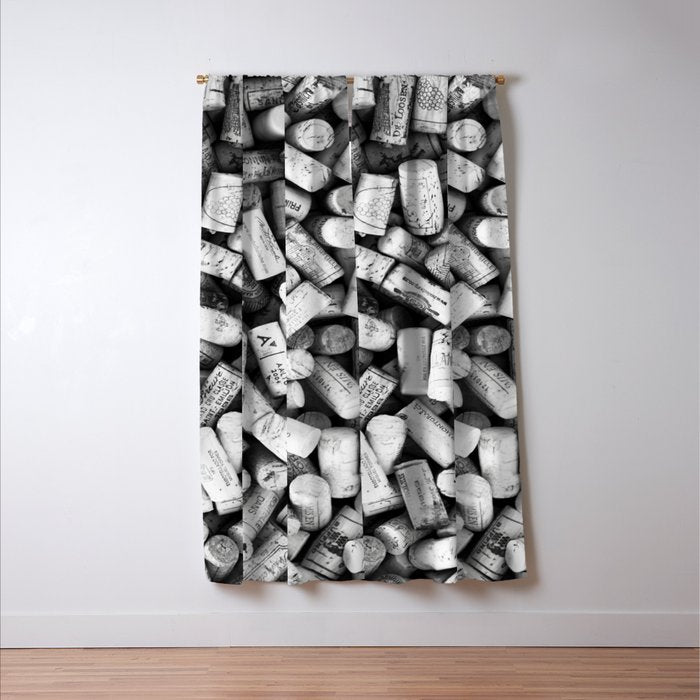 Something Nostalgic II Twist-off Wine Corks in Black And White #decor #society6 #buyart Window Curtain Gallery Image 3