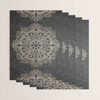 Mandala White Gold on Dark Gray Wrapping Paper Gallery Image 3