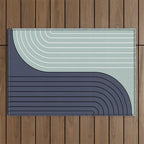 Two Tone Line Curvature XXII  Outdoor Rug Gallery Image 1