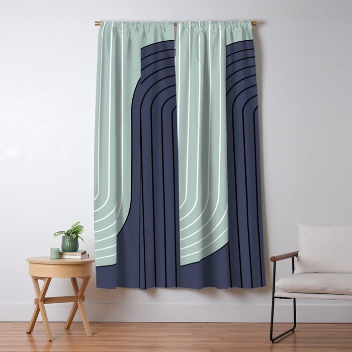Two Tone Line Curvature XXII  Window Curtain Gallery Image 5
