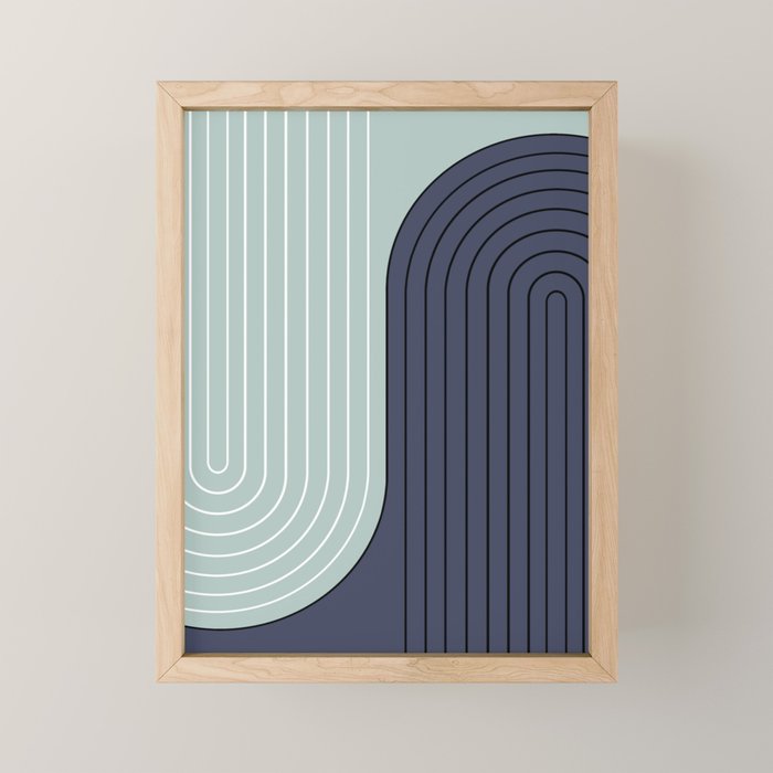 Two Tone Line Curvature XXII  Mini Art Print Gallery Image 1