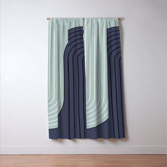 Two Tone Line Curvature XXII  Window Curtain Gallery Image 3