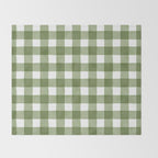 Hand Painted Gingham in Sage Green  Throw Blanket Gallery Image 2
