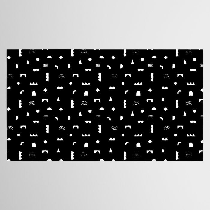 Black and white abstract organic shape pattern Tablecloth Gallery Image 2
