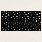 Black and white abstract organic shape pattern Desk Mat Gallery Image 3