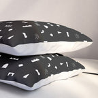 Black and white abstract organic shape pattern Pillow Sham Gallery Image 3