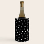 Black and white abstract organic shape pattern Wine Chiller Gallery Image 3