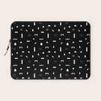 Black and white abstract organic shape pattern Laptop Sleeve Gallery Image 1