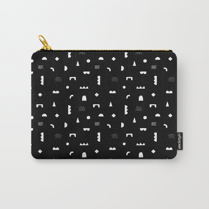 Black and white abstract organic shape pattern Carry All Pouch Gallery Image 1