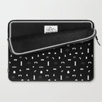 Black and white abstract organic shape pattern Laptop Sleeve Gallery Image 2