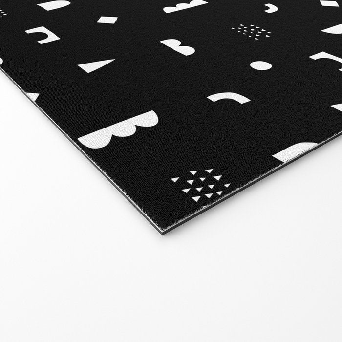 Black and white abstract organic shape pattern Welcome Mat Gallery Image 2