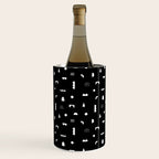 Black and white abstract organic shape pattern Wine Chiller Gallery Image 2