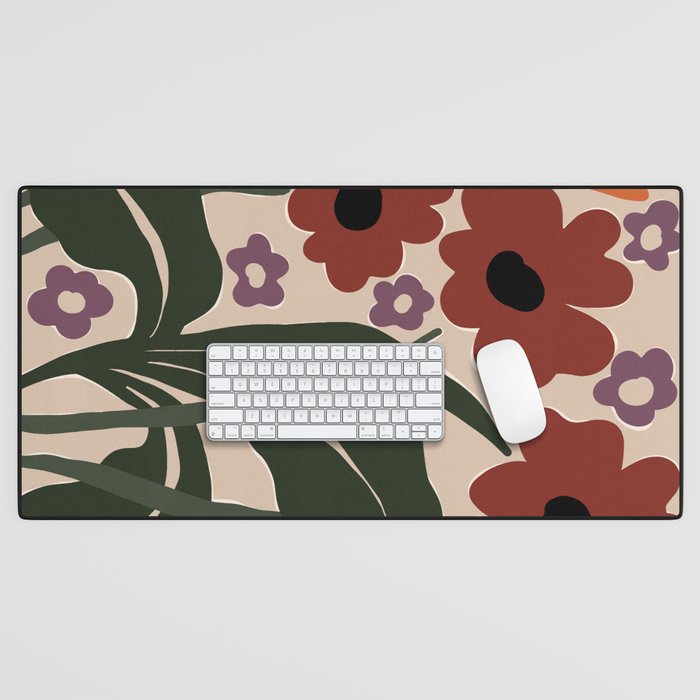 big tropical red flower plant  Desk Mat Gallery Image 1