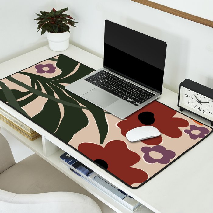 big tropical red flower plant  Desk Mat Gallery Image 2