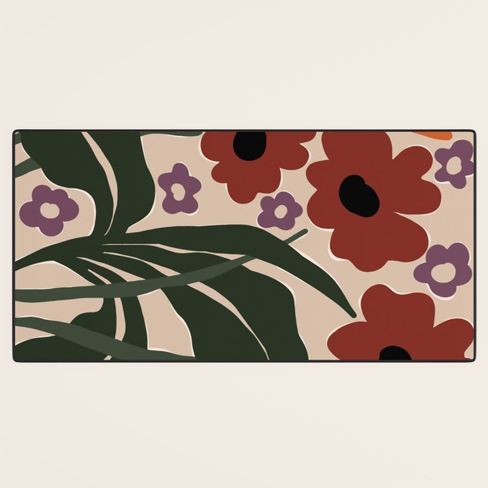 big tropical red flower plant  Desk Mat Gallery Image 3