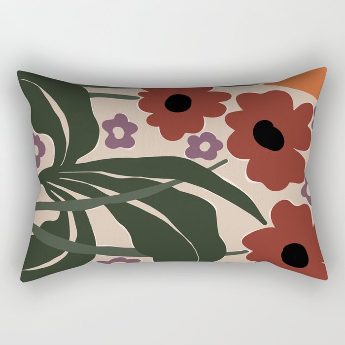 big tropical red flower plant  Rectangular Pillow Gallery Image 2