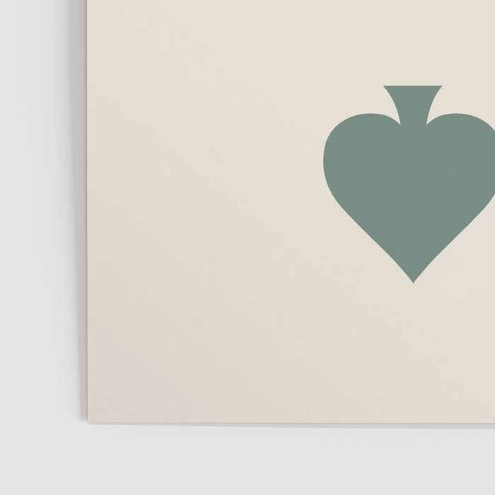 Eight of Spades Playing Card Sage Green Poster Gallery Image 3