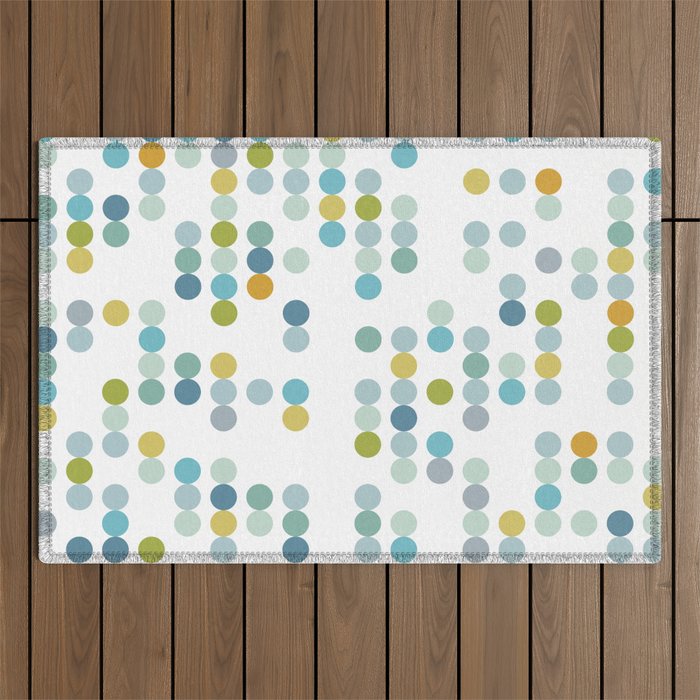 Mid Century Modern Circle Pattern Outdoor Rug Gallery Image 1