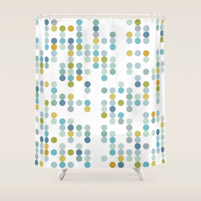 Mid Century Modern Circle Pattern Shower Curtain Gallery Image 1