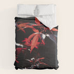 Botanical red japanese maple leaves art print - botanical nature and travel photography Comforter Gallery Image 6