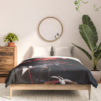 Botanical red japanese maple leaves art print - botanical nature and travel photography Comforter Gallery Image 3