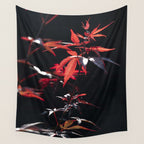 Botanical red japanese maple leaves art print - botanical nature and travel photography Wall Tapestry Gallery Image 4