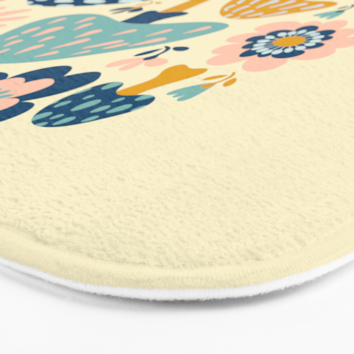 Magical Woodland Floral With Mushrooms Bath Mat Gallery Image 3
