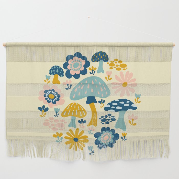 Magical Woodland Floral With Mushrooms Wall Hanging Gallery Image 1