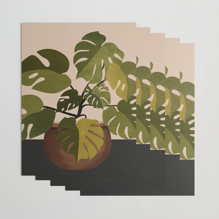 Monstera Plant In A Pot 1 Wrapping Paper Gallery Image 3