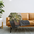 Monstera Plant In A Pot 1 Throw Blanket Gallery Image 1