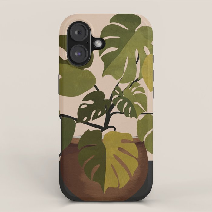 Monstera Plant In A Pot 1 iPhone Case Gallery Image 1