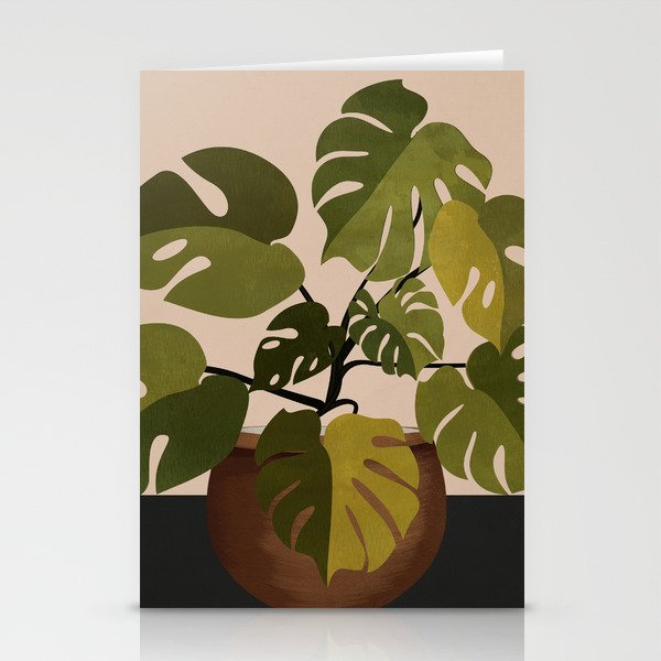 Monstera Plant In A Pot 1 Stationery Card Gallery Image 2