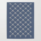 Bows & Ribbons Pattern XLIII Neutral Blue Poster Gallery Image 4