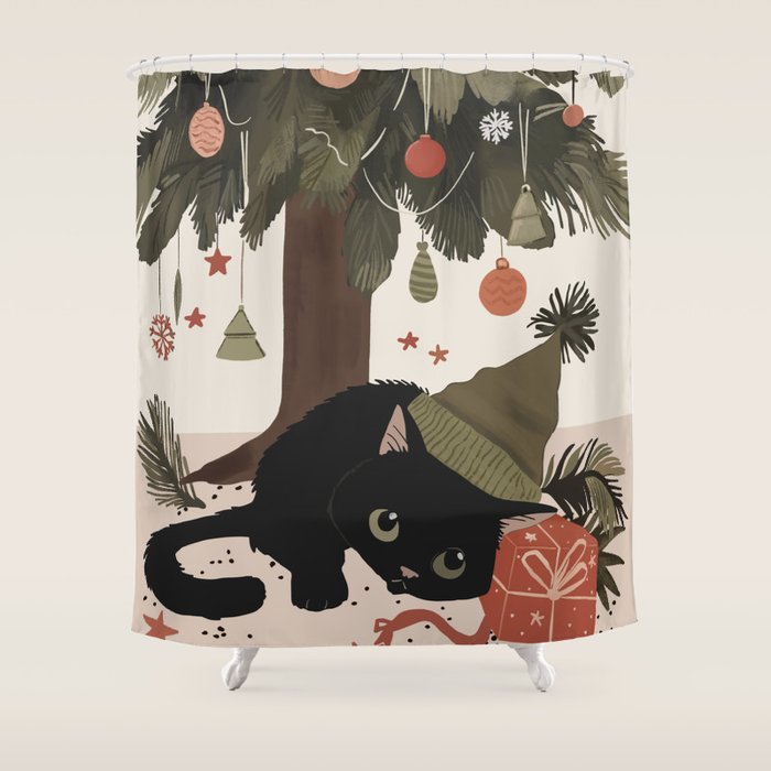 Purrfect Surprise Shower Curtain Gallery Image 1
