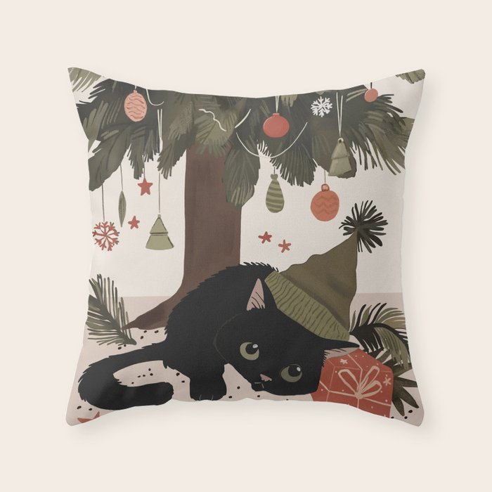 Purrfect Surprise Throw Pillow Gallery Image 6